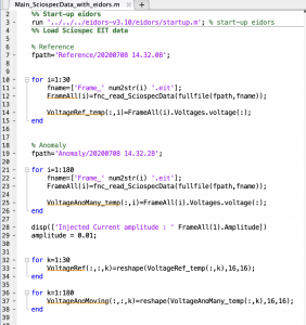 Import, process and visualize Sciospec EIT data in the open-source software EIDORS by taking the example of a standard phantom experiment