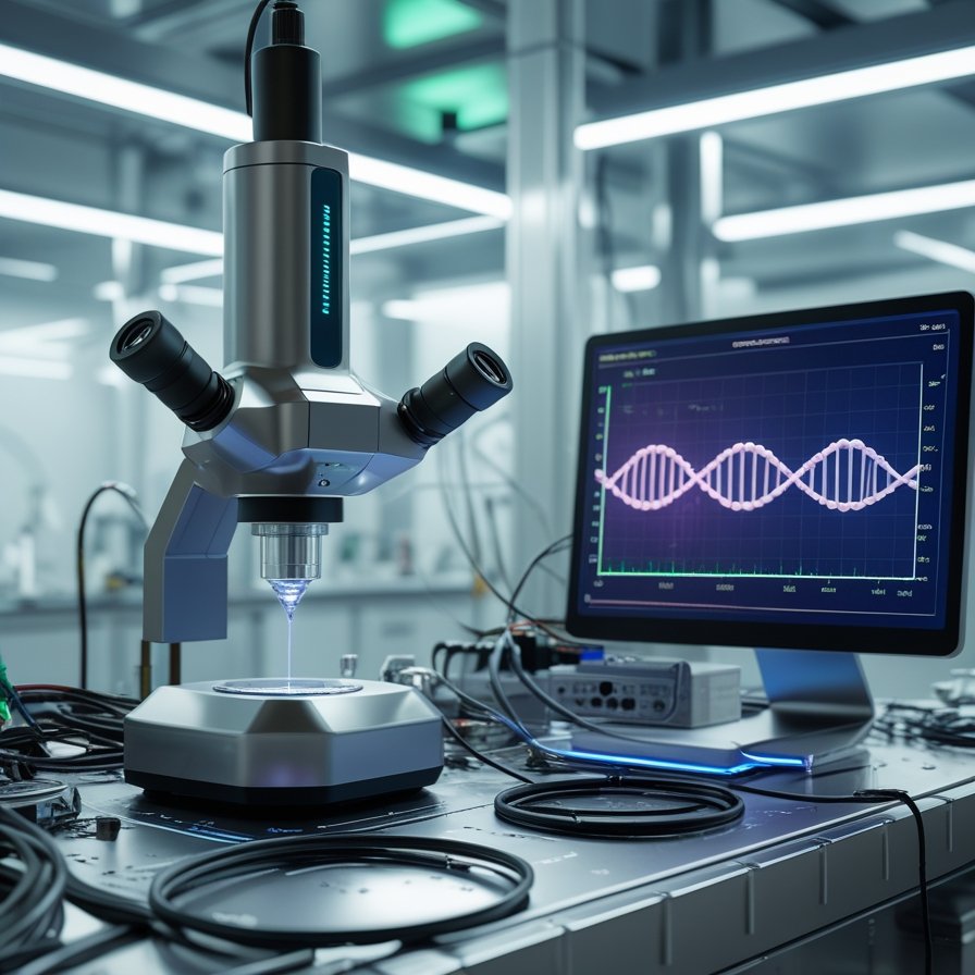 mage showing a workflow or visual result of DNA detection and analysis in prostate cancer samples using Prostate Cancer Research Electrical Bioimpedance Spectroscopy (EBiS), with data collected via the Sciospec ISX-3 impedance analyzer